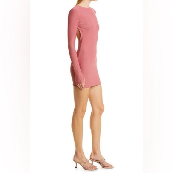 NWT Alix NYC Abbott Long Sleeve Open Back Stretch Mini Dress in Hibiscus Sz XS - Picture 10 of 13